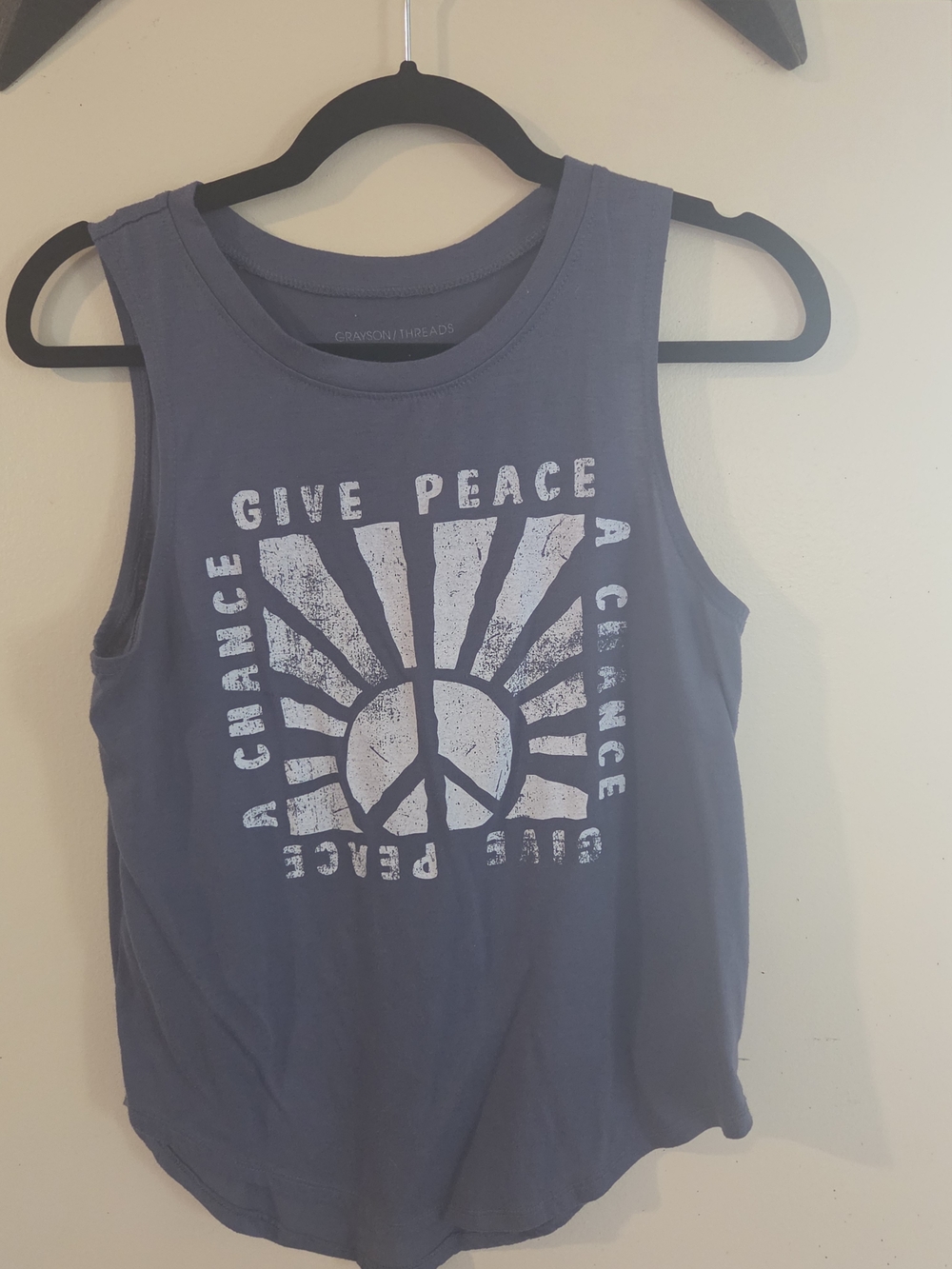Grayson Threads Blue 'Give Peace' Graphic Tank
